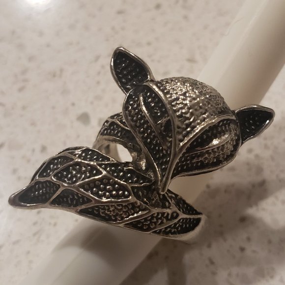 925 Sterling silver FOX ring size 10 - Picture 5 of 15